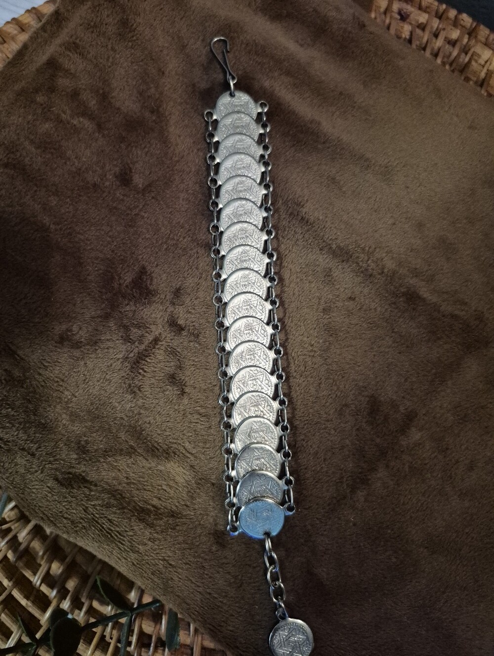 Silver-Tone Jewish Coin Link Bracelet - Women's Jewelry - Picture 4 of 4